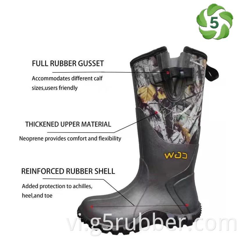 Camo Hunting Rubber Boots Outsole